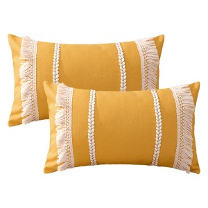 REGALWOVEN Boho Modern Striped Decorative Throw Pillow Cover for Living Room Bed Sofa 2 Pcs - 1 of 4