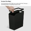 Home Zone Living 2-Pack 2 Gallon Slim Rectangular Trash Cans with Open Top Lids - 4 of 4