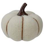 Northlight 5" Cream and Brown Fall Harvest Tabletop Pumpkin