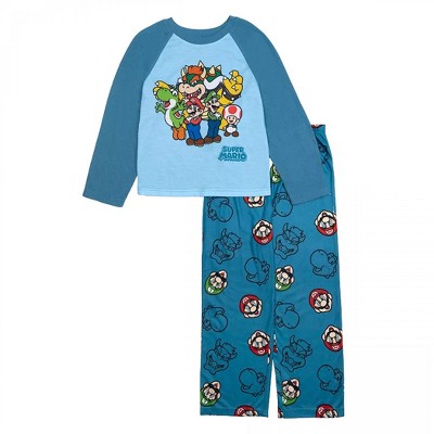 Kids Super Mario Bros. All Over Print Long Sleeve 2-Piece Pajamas - Size 4