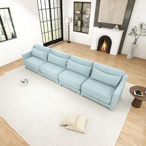 Christopher Knight Home Gloria 142" Chenille Upholstered 4 Seat Sectional Sofa - 1 of 4