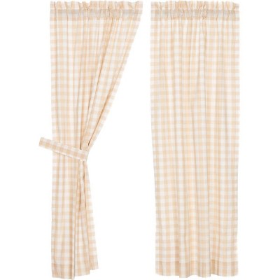 Annie Buffalo Tan Check Short Panel Set of 2 63x36  VHC Brands
