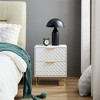 Nightstand, Wooden 2-Drawer Night Stand Bed Side Table With Metal Legs, Luxury Wood End Table 13.78''x 16.53''x 20'' For Bedroom, Living Room - 3 of 4