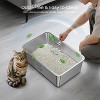 LunaLulinlk 15.7" x 11.8" x 3.9" Cat Litter Box with High Sides Large Stainless Steel Cat Litter Pan - 2 of 4