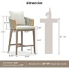 Purple Leaf 2-Pack Counter Bar Stools – Modern Olefin Upholstered with Back & Armrest, for Patio, Kitchen Island, Backyard - 3 of 4