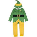 Elf Holiday Christmas Fleece Zip Up Cosplay Pajama Coverall Green 