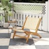 Tangkula Teak Wood Patio Chair w/Webbing Seat & Backrest Mid-century Accent Chair - 2 of 4