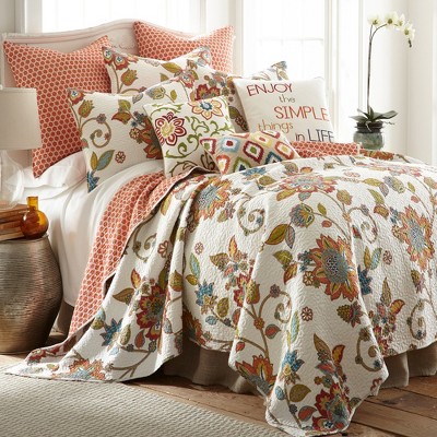 Pippa Floral Quilt Set - Full/queen Quilt And Two Standard Pillow Shams  Pink - Levtex Home : Target