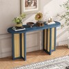 NicBex Farmhouse Console Table with Rattan Cross Legs,Narrow Solid Wood Entryway Table for Living Room,Hallway,Entryway - 2 of 4