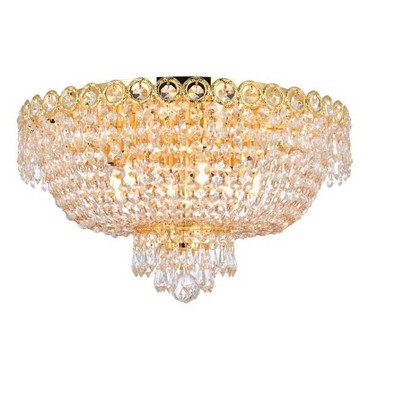 Elegant Lighting Century 6 light Gold Flush Mount Clear Royal Cut Crystal