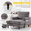 KTMBDW Chaise Lounge Chair Indoor, 49" Chenille Upholstered Sofa Bed for Living Room, Movie Room, Bedroom with 4 Storage Pockets - 3 of 4