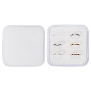 Unique Bargains Velvet Ring Organizing Display Mini 3 Slot Jewelry Storage Box - 1 of 4