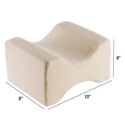 10" x 8" White Memory Foam Contoured Leg Pillow