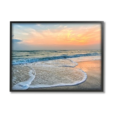 Stupell Industries Vast Panoramic Beach Layered Waves Framed Giclee