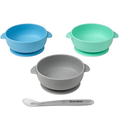 Bazzle Baby Anchor Silicone Bowl and Spoon Set - Blue