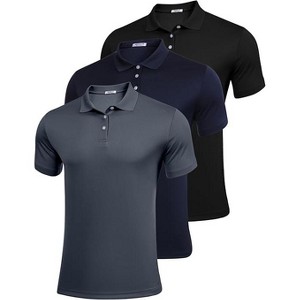 Pinspark Golf Polo Shirts for Men Quick Dry Short Sleeve Collared Shirt Slim Fit Summer Casual Polos Shirt - 1 of 4