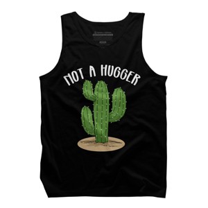 Men's Design By Humans Not A Hugger Tshirt Botanical Cactus Tee Introvert Succulent By Luckyst Tank Top - 1 of 2