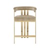 Meridian Furniture,Marcello Beige Velvet Counter Stool, Set of 2 - 3 of 4