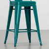 PAGED Bar Stools Set of 2, Modern Metal Counter Height Bar Chair with Curved Back and Footrest for Bar, Kitchen, Dining Room - 3 of 4