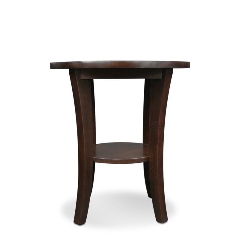 Leick Furniture Boa Round Wood End Table in Chocolate Cherry, 1 of 5