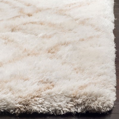 Ivory and Beige 8' x 10' Hand-Tufted Shag Area Rug