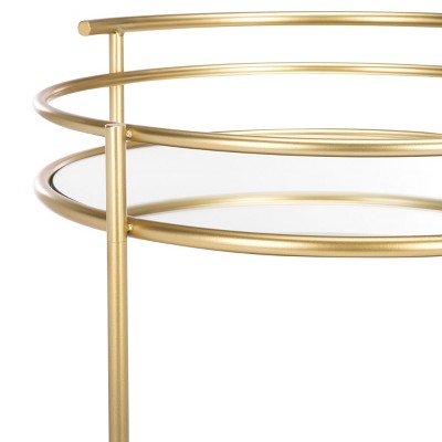 Ida Gold and Mirror Round 2-Tier Bar Cart