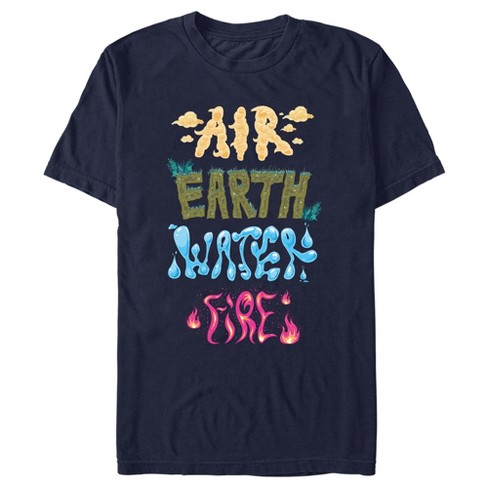 Men's Elemental Air Earth Water Fire T-shirt - Navy Blue - X Large : Target