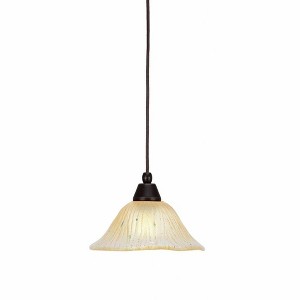 Toltec Lighting Any 1 - Light Pendant in  Dark Granite with 10" Amber Crystal  Shade - 1 of 1