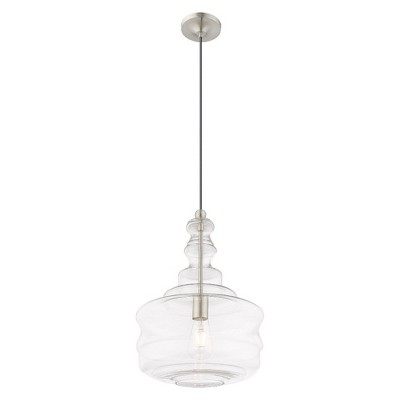 Brushed Nickel Clear Glass Mini Pendant Light