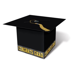 Beistle Grad Cap Card Box, Choose Your Color, 8.5" x 8.5", (1/Pkg) Multicolored - 1 of 4