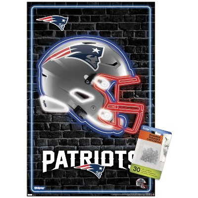 NFL New England Patriots - Drip Helmet 20 Wall Poster with Magnetic Frame,  22.375 x 34 