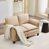 HYLEORY 49.6'' Width Modern Linen Flannel Fabric Loveseat for living room Bedroom Apartment - 4 of 4