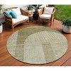 Taupe Beige And Tan Geometric Washable Indoor Outdoor Area Rug - 2 of 4