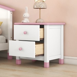 TIRAMISUBEST Wooden Nightstand with 2 Drawers for Kids,End Table for Bedroom - 1 of 4