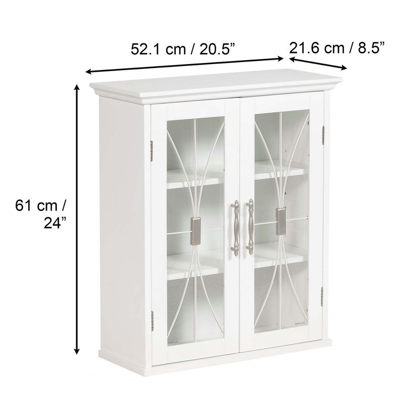Teamson Home Delaney 20.5" x 24" 2-Door Removable Wall Cabinet, White, 5 of 8