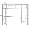 Karl Home Full Loft Bed with Stairs Metal Single Loft Bunk Bed with Safety Guard Rails and 2 Side Ladder, No Spring Box Need - 2 of 4