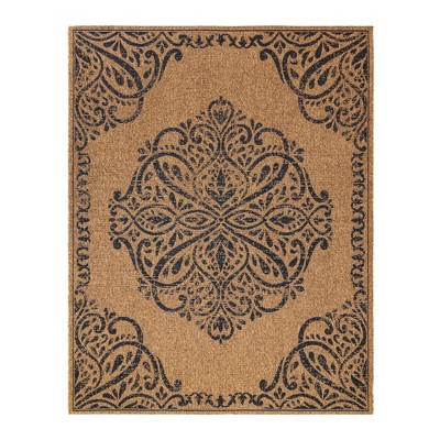 5'x7' Raceme Chestnut Outdoor Rug Black - Studio by Brown Jordan