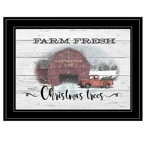 Whisen "Farm Fresh Christmas Trees" Wall Art By Billy Jacobs, Ready to Hang Framed Print, White Frame - 1 of 4