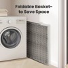 FONTOI Foldable Laundry Basket with Lid, Hand-Woven Laundry Basket with Compartments & Handles, Removable Liner, Gray, 13"*23.6"*22.4" - 4 of 4