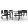 vidaXL Patio Dining Set Dining Table and Chairs Furniture Set Poly Rattan - Black 6-Piece - 2 of 4