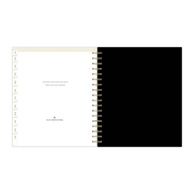 Day Designer 2024-25 Daily/Monthly Planner 10&#34;x8&#34; Wirebound Frosted Rugby Stripe Black_8