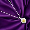 Slickblue Women’s Rhodium Plated Bridal Pendant Necklace, Cubic Zirconia, Classic Style, 17.5" Chain, 4 Color Options - 2 of 3