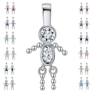 Baby Boy or Girl Birthstone Charm for Mom  Family Tree Grandma Necklace by Ginger Lyne CZ Sterling Silver - 1 of 4