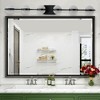 DOMETOUR 43'' Black LED Bathroom Vanity Light, 6-Light Wall Mounted Fixture with Crystal Sand Acrylic Shades for Mirror - 3 of 4