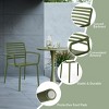 WestinTrends Playa 5-Piece Indoor Outdoor Metal Patio Dining Table Set With Stackable Plastic Patio Arm Chairs - 3 of 4