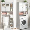 KTMBDW Over The Toilet Storage Cabinet, Bathroom Shelf Organizer with Double-Door, Small Freestanding Space Saver with Adjustable Shelf, White - 4 of 4