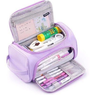 Fmeida Big Capacity Pencil Case High Large Storage Pouch Marker Pen Case Travel Simple Stationery Bag School College Office Organizer