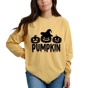 Simply Sage Market Pumpkin Trio Garment Dyed Long Sleeve - 1 of 4
