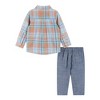 Andy & Evan  Infant  Orange and Blue Plaid Buttondown and Pants Set - 3 of 4