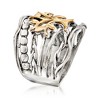 Ross-Simons Sterling Silver and 14kt Yellow Gold Multi-Row Tree Of Life Ring - 3 of 4
